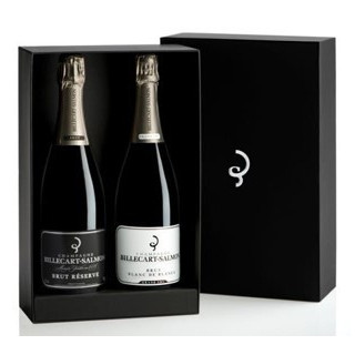 Champagnes BILLECART-SALMON 1 brut + 1 blanc de blancs coffret (2 x 75cl)