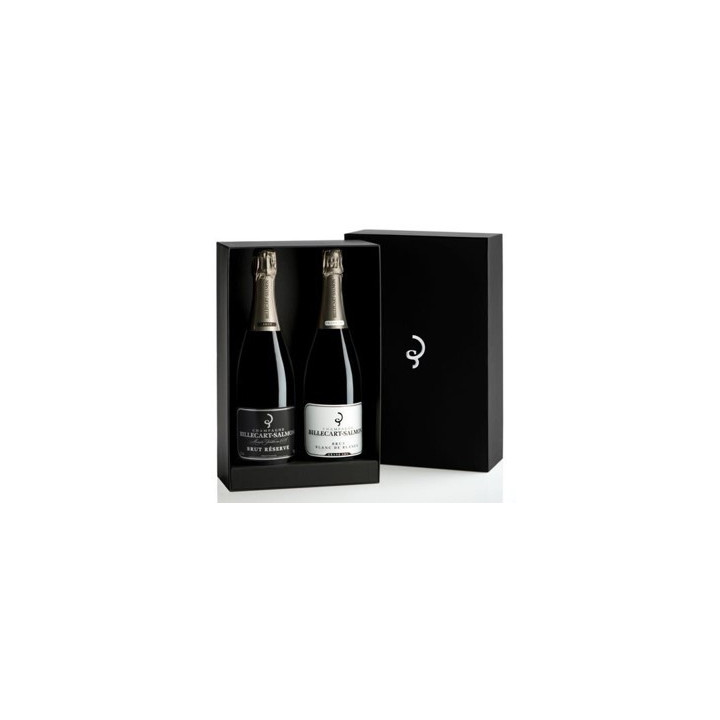 Champagnes BILLECART-SALMON 1 brut + 1 blanc de blancs coffret (2 x 75cl)