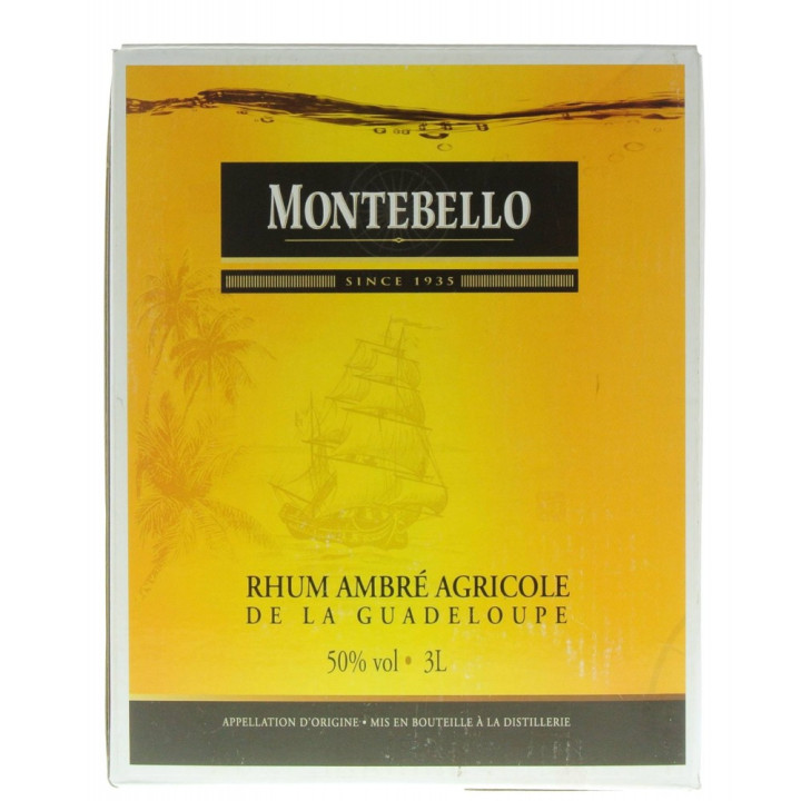 Rhum ambré MONTEBELLO 50% (cubi 3L)