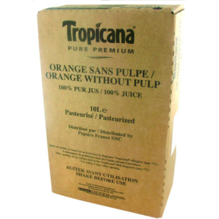 TROPICANA BIB 10L ORANGE 100% SANS PULPE