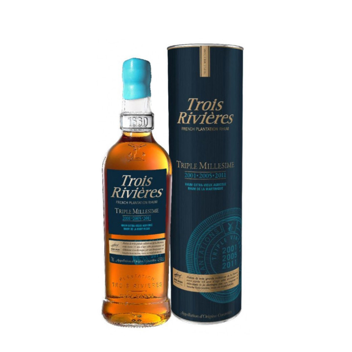 Rhum vieux TROIS RIVIERES triple millésime 2001/2005/2011 42% (70cl)