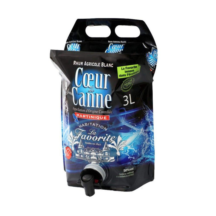 Rhum blanc LA FAVORITE cœur de canne 50% (cubi 3L)