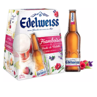 Bière EDELWEISS framboise btle en verre (6 x 25cl)