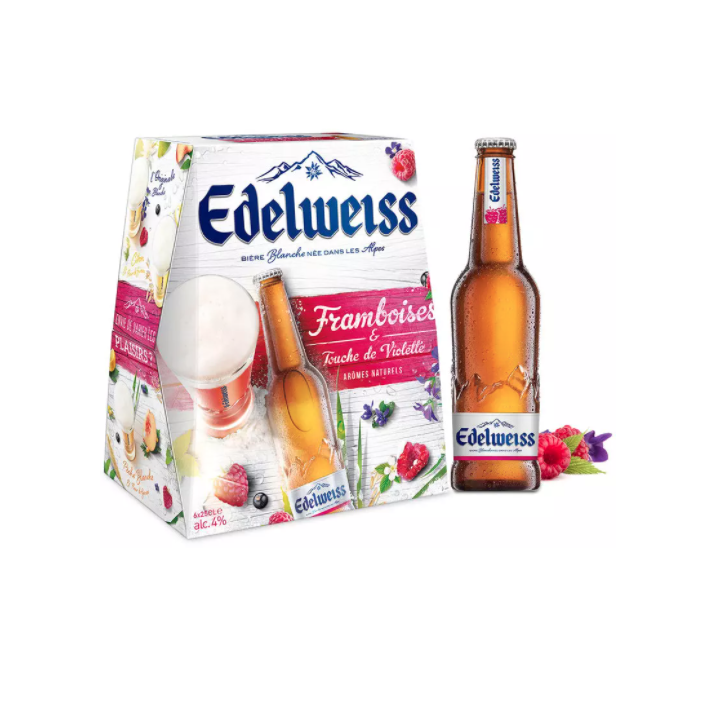 Bière EDELWEISS framboise btle en verre (6 x 25cl)