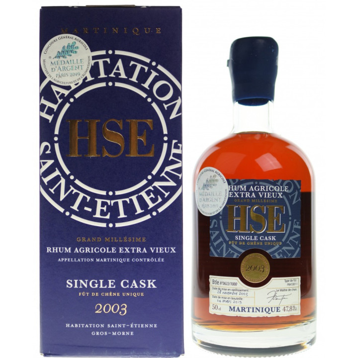 Rhum vieux HSE single cask 2003 47,8% (50cl)