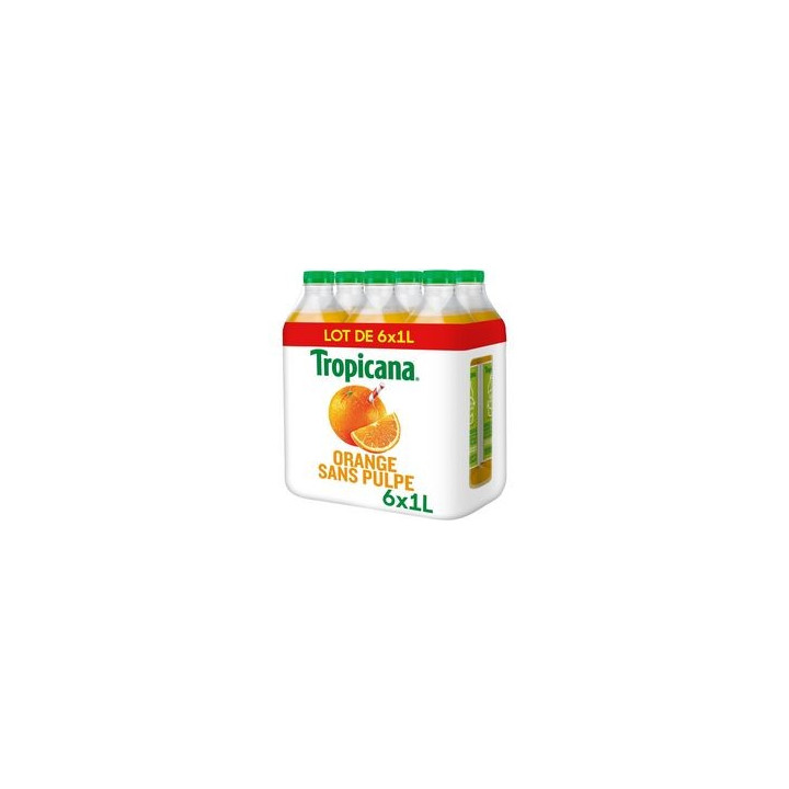 Jus TROPICANA PET orange sans pulpe (6x1L)