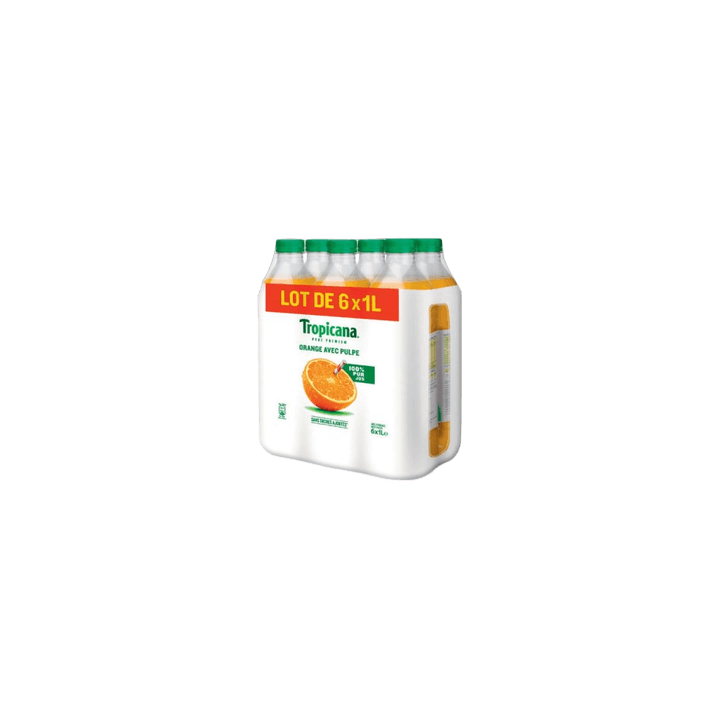 Jus TROPICANA PET orange avec pulpe (6 x 1L)