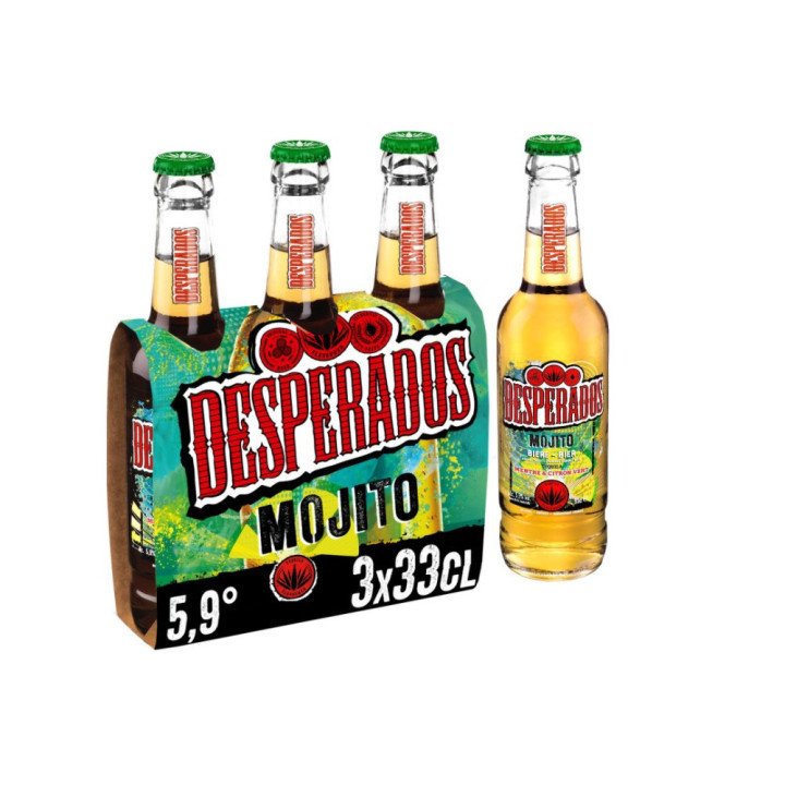 Bière DESPERADOS mojito btle en verre (24 x 33cl)