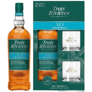 Rhum vieux TROIS RIVIERES V.O cuvée du moulin coffret 40% (70cl)