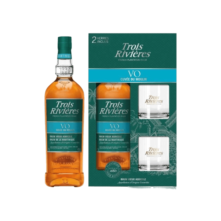 Rhum vieux TROIS RIVIERES V.O cuvée du moulin coffret 40% (70cl)