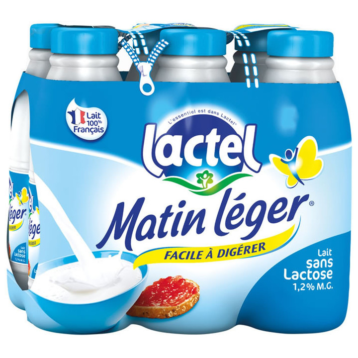 Lait LACTEL matin léger demi écrémé sans lactose (2 x (6 x 1L))