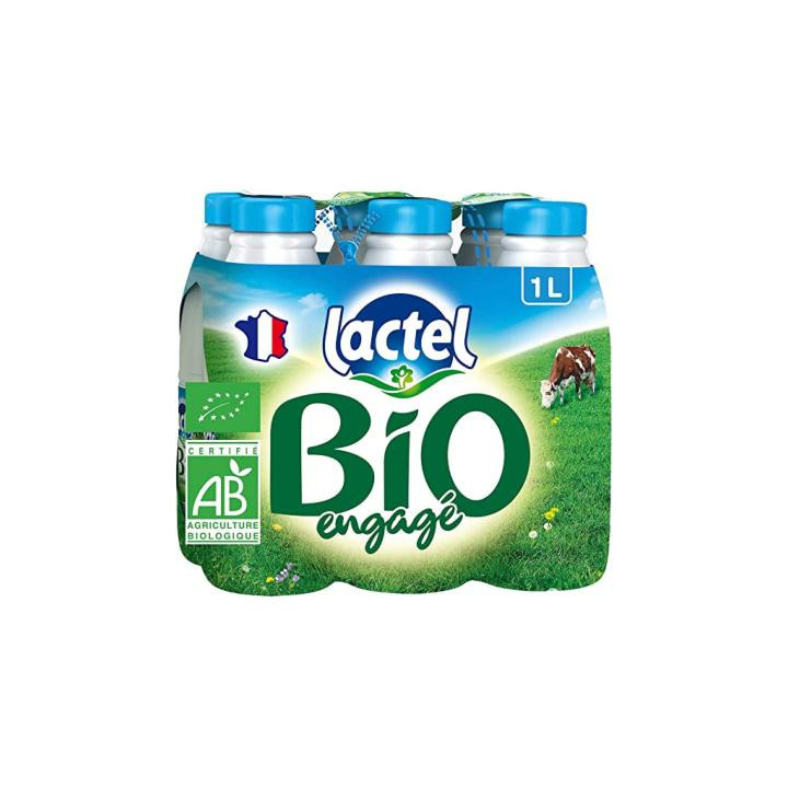 Lait LACTEL bio engagé demi écrémé btle 24x50cl