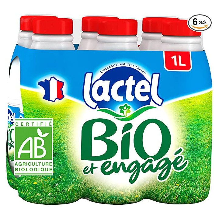 Lait LACTEL bio et engagé entier btle (2 x (6 x 1L))