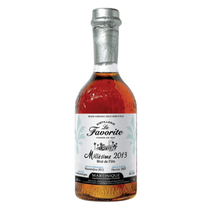 Rhum vieux LA FAVORITE millésime 2013 brut de fût 8 ans 48,5% (70cl)