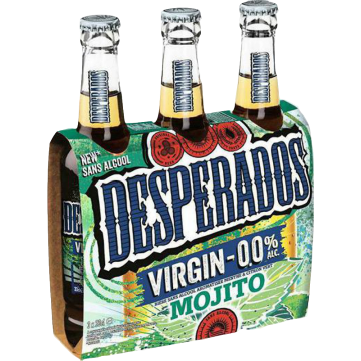 Bière DESPERADOS Virgin Mojito 0% btle en verre (24 x 33cl)