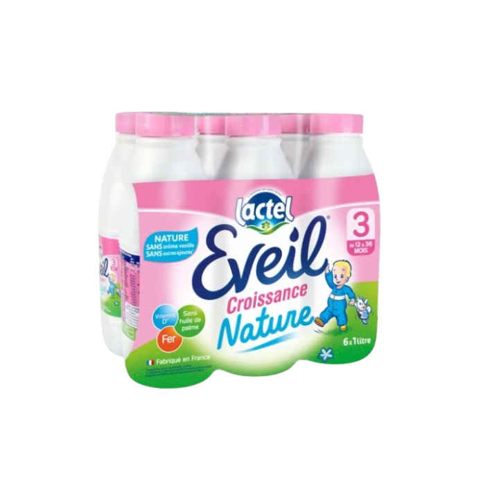 Lait LACTEL éveil croissance nature btle (2 x (6 x 1L))