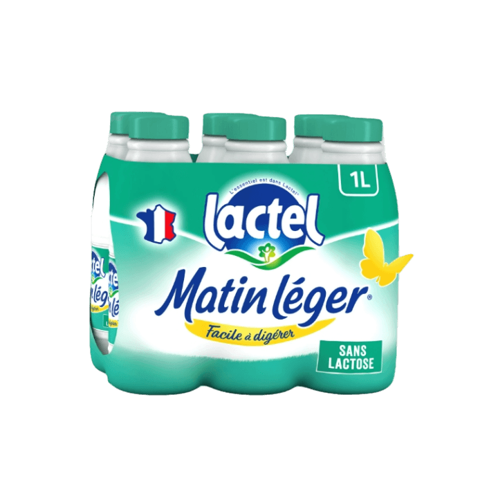 Lait LACTEL matin léger écrémé sans lactose (2 x (6 x 1L))