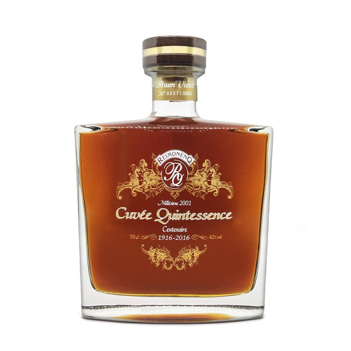 Rhum vieux REIMONENQ millésime 2001 cuvée quintessence carafe 40% (70cl)