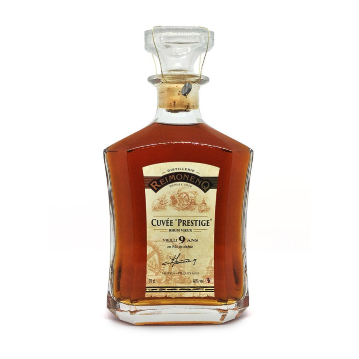 Rhum vieux REIMONENQ carafe cuvée prestige 9 ans 40°  (70cl)